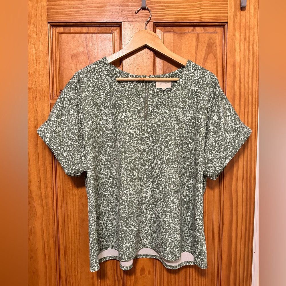 MELLODAY Sage Patterned Blouse